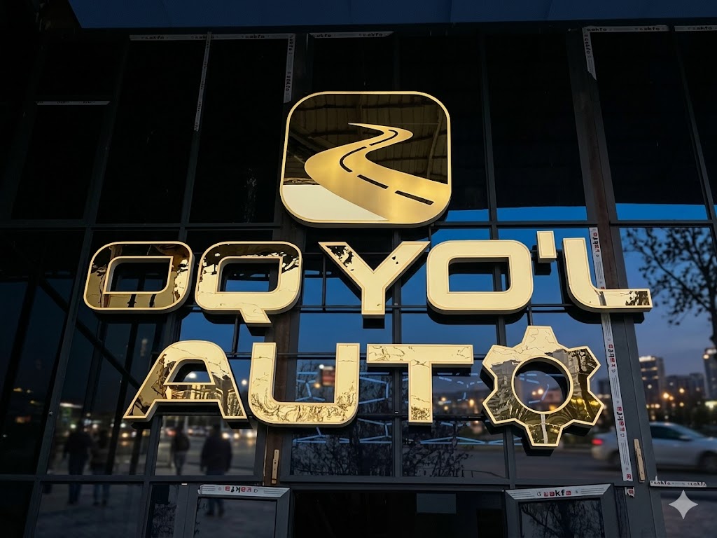 Oq Yo'l Auto uchun premium 3D bo'rtma harflar